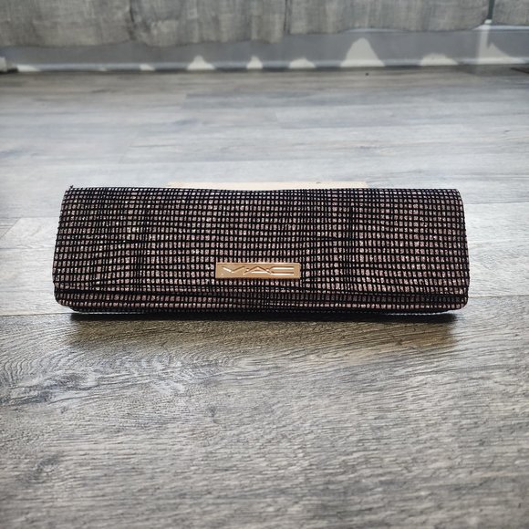 2019 MAC Christmas Pink and Black Handbag Clutch - Picture 1 of 4